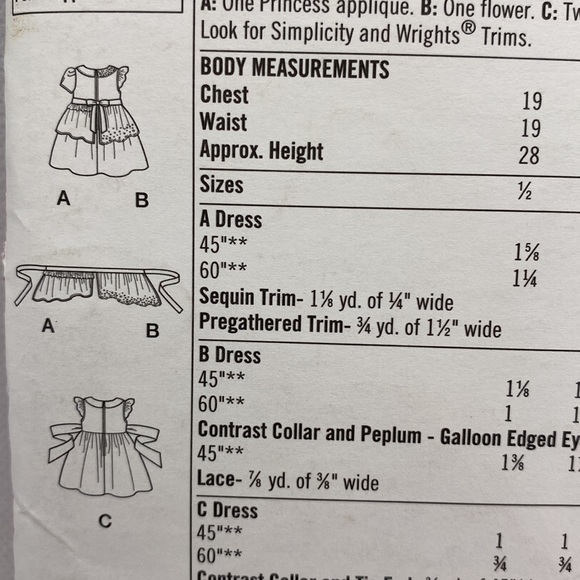 Simplicity Disney Princess 1671 Girls Dresses Sewing Pattern Sizes 1/2-4 Uncut - Picture 9 of 12